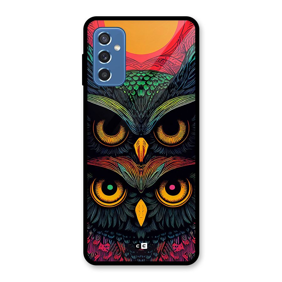 Owl Soul Art Illustration Glass Back Case for Galaxy M52 5G