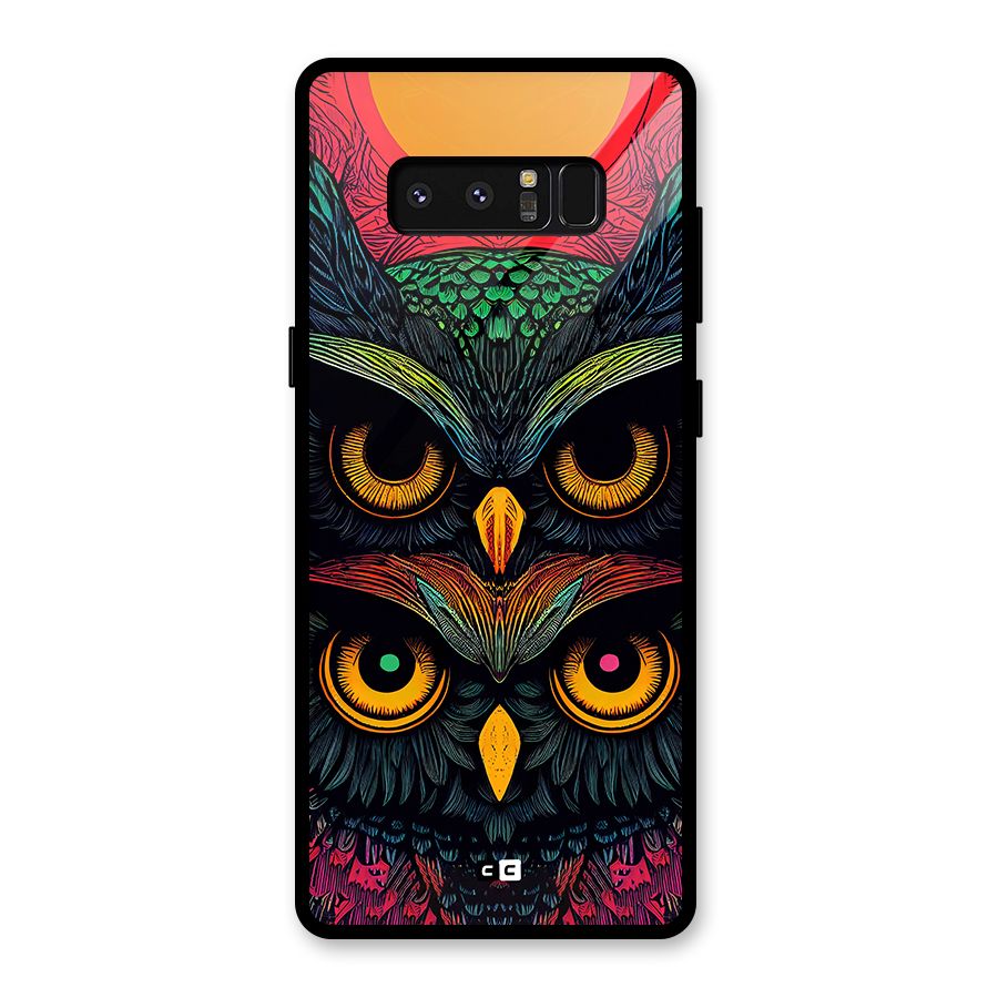 Owl Soul Art Illustration Glass Back Case for Galaxy Note 8