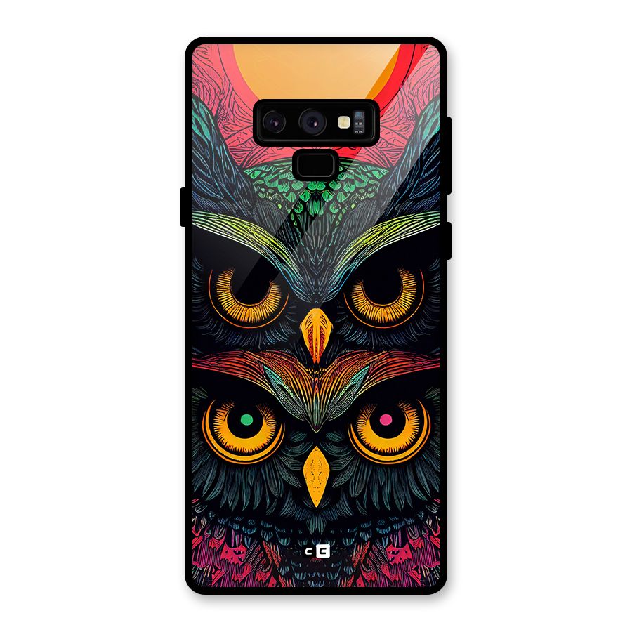 Owl Soul Art Illustration Glass Back Case for Galaxy Note 9