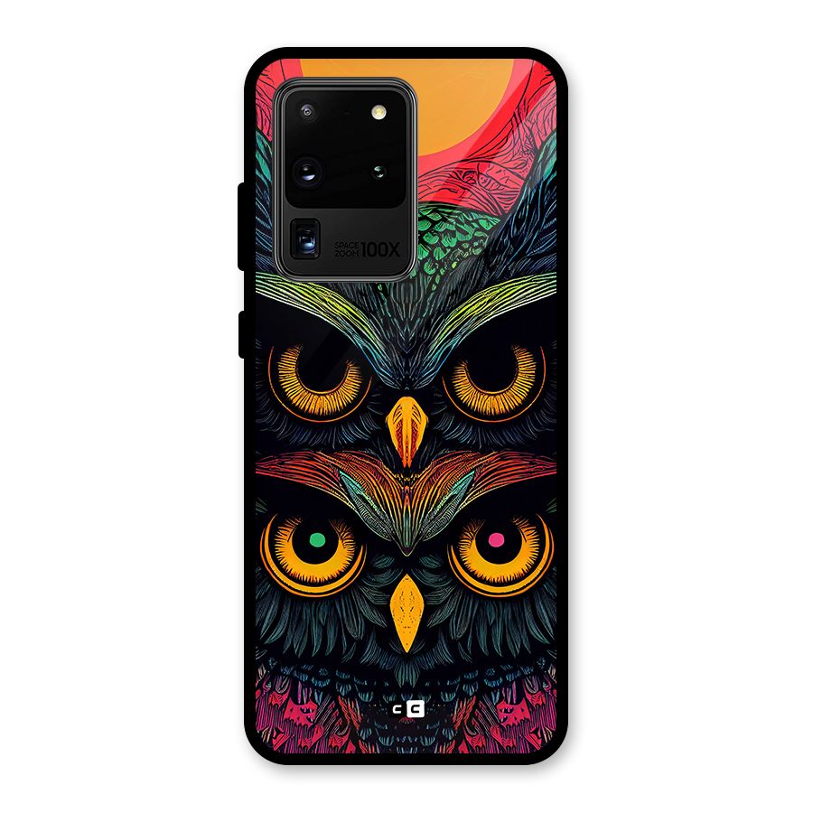 Owl Soul Art Illustration Glass Back Case for Galaxy S20 Ultra