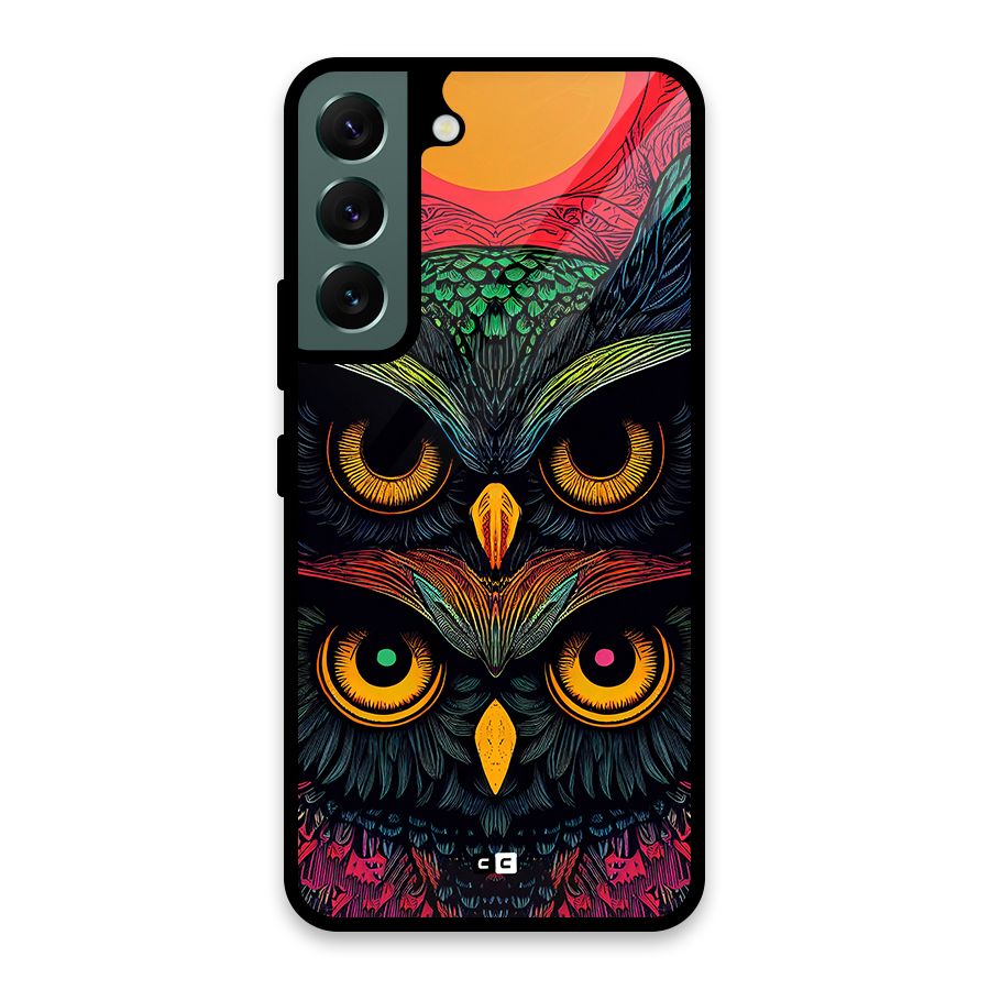 Owl Soul Art Illustration Glass Back Case for Galaxy S22 5G