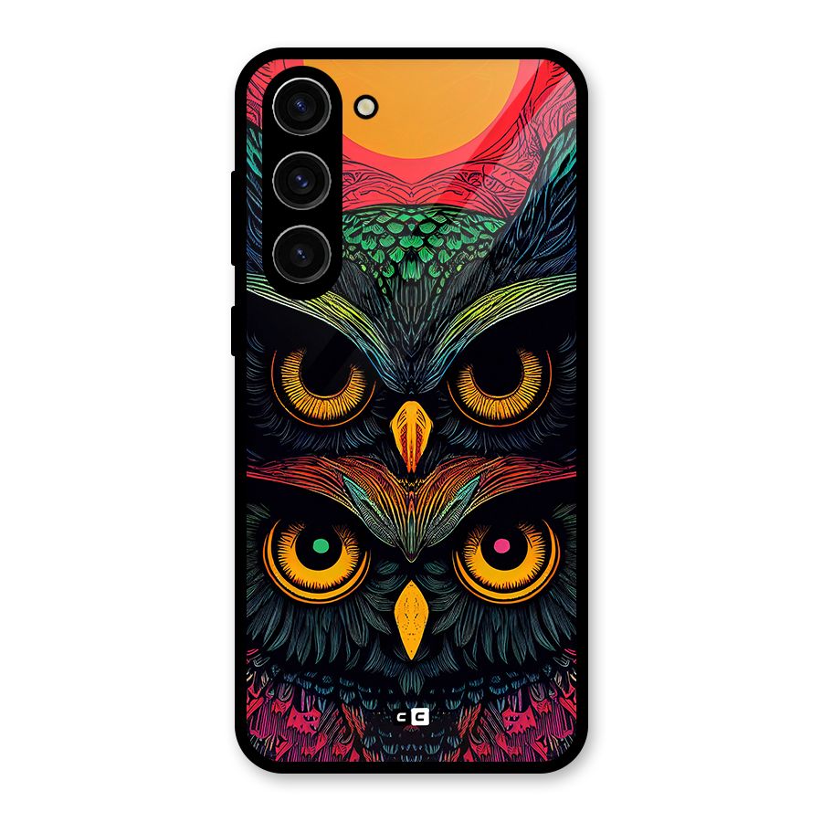 Owl Soul Art Illustration Glass Back Case for Galaxy S23 Plus