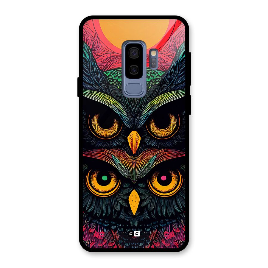 Owl Soul Art Illustration Glass Back Case for Galaxy S9 Plus