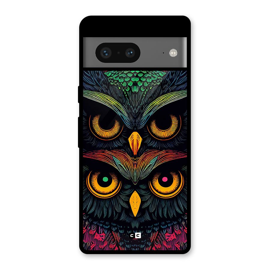 Owl Soul Art Illustration Glass Back Case for Google Pixel 7
