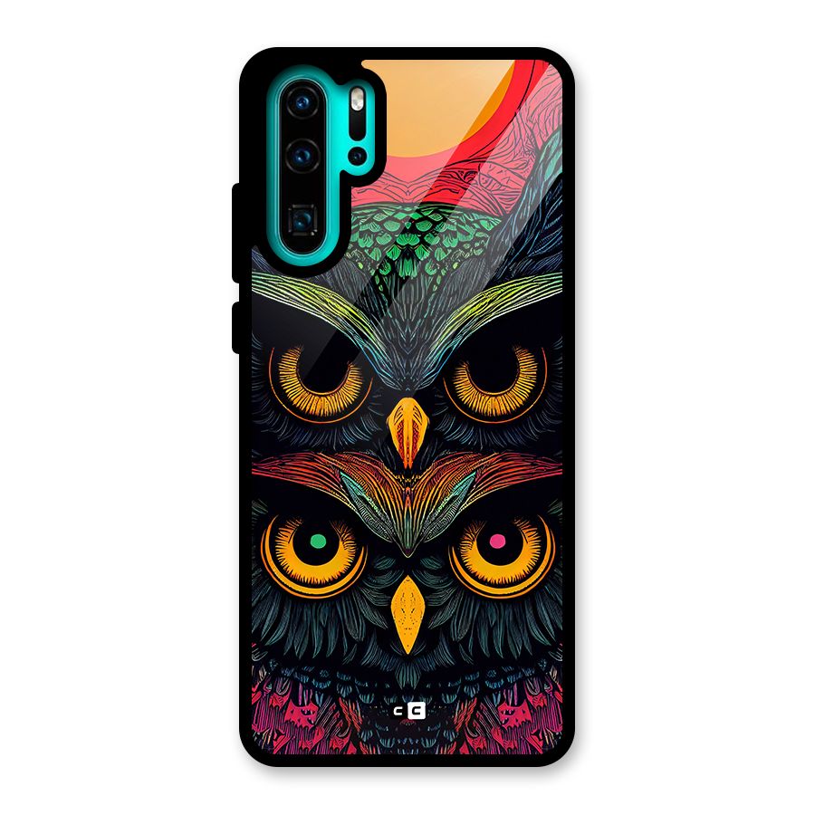 Owl Soul Art Illustration Glass Back Case for Huawei P30 Pro