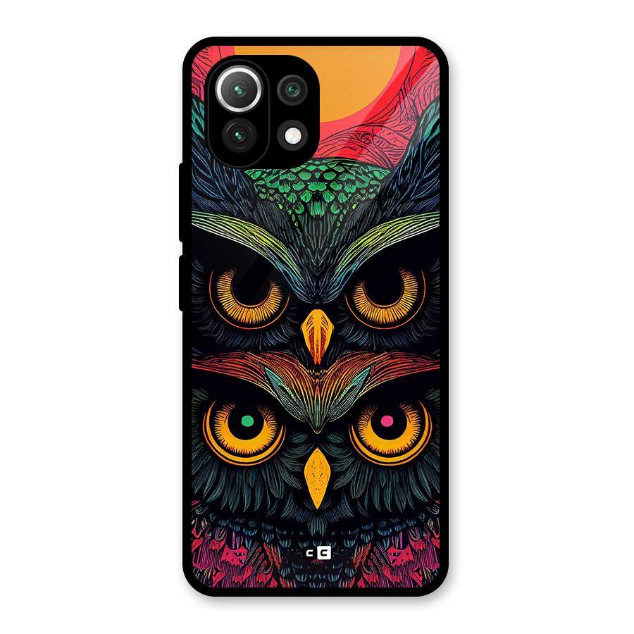 Owl Soul Art Illustration Glass Back Case for Mi 11 Lite
