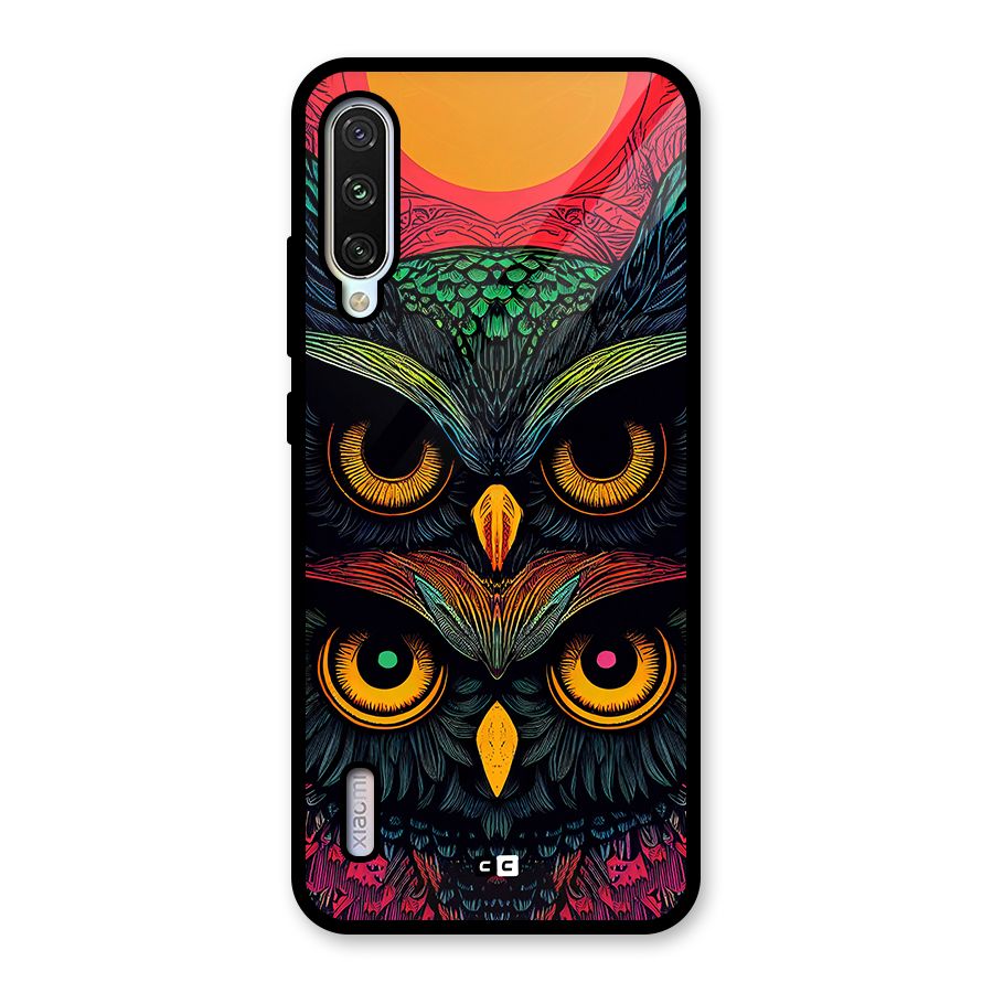 Owl Soul Art Illustration Glass Back Case for Mi A3
