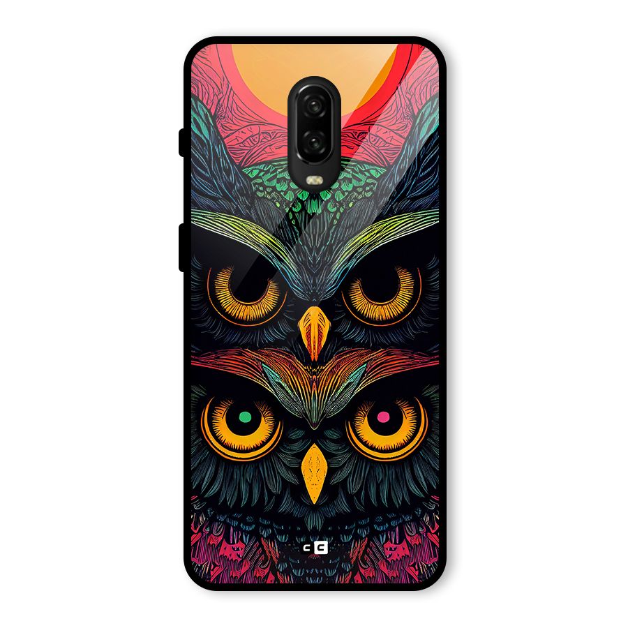 Owl Soul Art Illustration Glass Back Case for OnePlus 6T