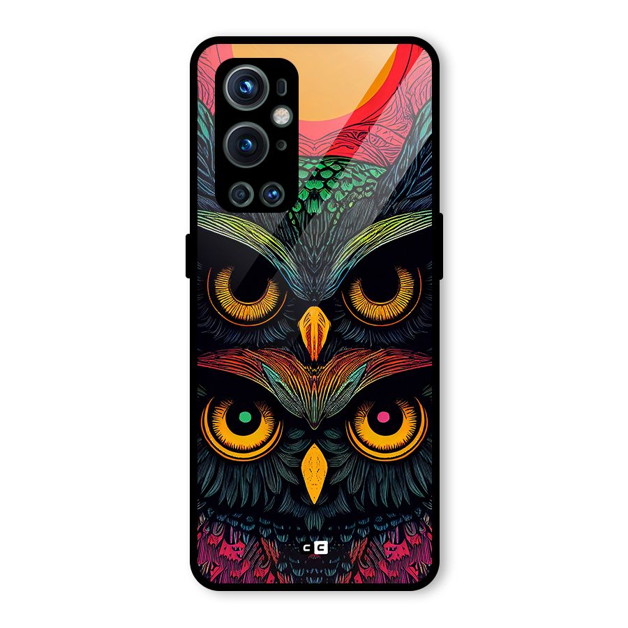 Owl Soul Art Illustration Glass Back Case for OnePlus 9 Pro