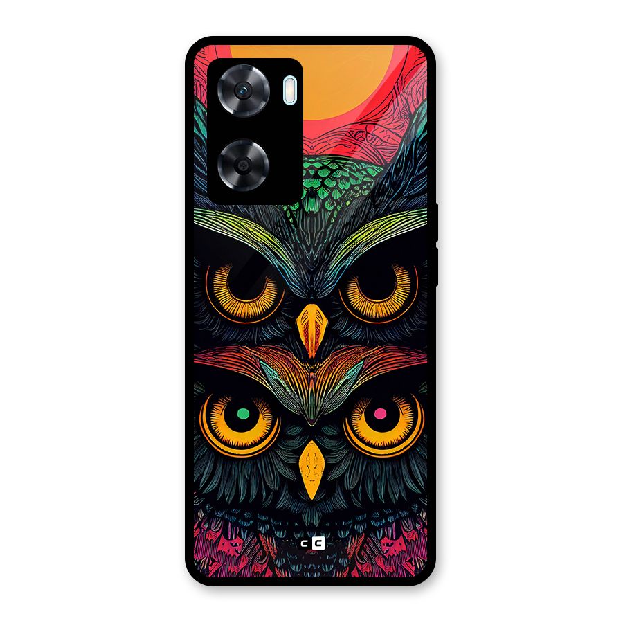 Owl Soul Art Illustration Glass Back Case for Oppo A77