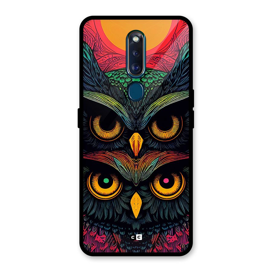Owl Soul Art Illustration Glass Back Case for Oppo F11 Pro