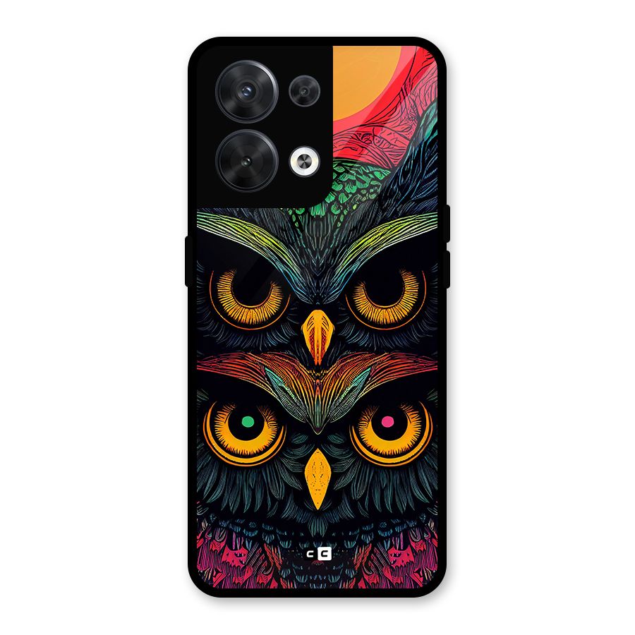 Owl Soul Art Illustration Glass Back Case for Oppo Reno8 5G