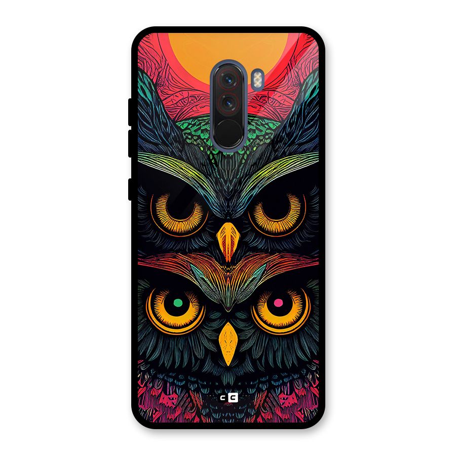 Owl Soul Art Illustration Glass Back Case for Poco F1