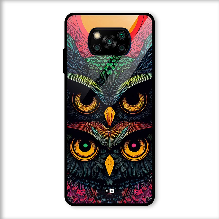 Owl Soul Art Illustration Glass Back Case for Poco X3