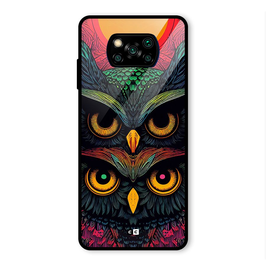 Owl Soul Art Illustration Glass Back Case for Poco X3 Pro
