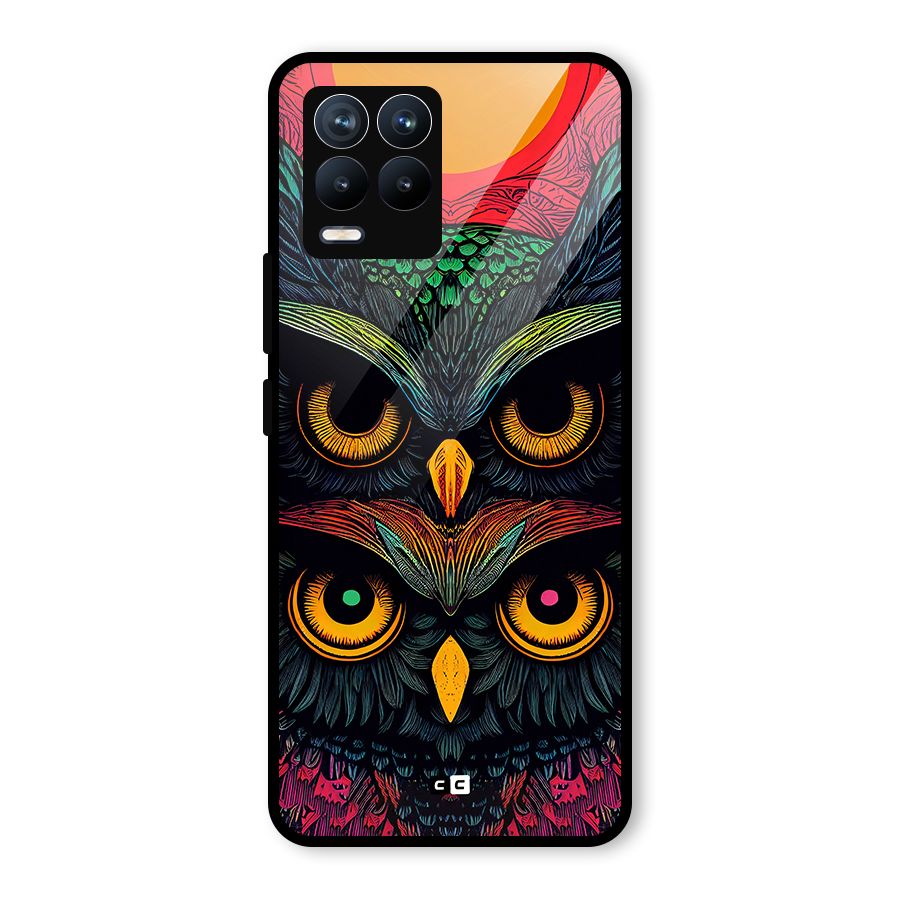 Owl Soul Art Illustration Glass Back Case for Realme 8 Pro