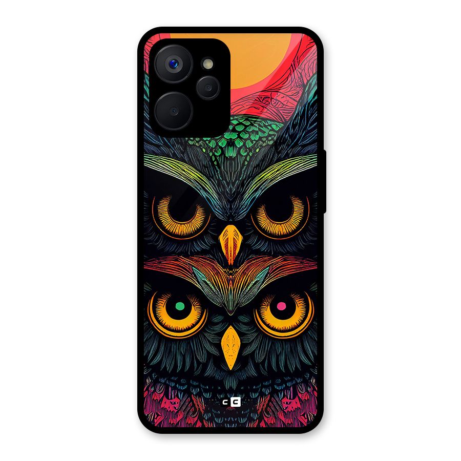 Owl Soul Art Illustration Glass Back Case for Realme 9i 5G