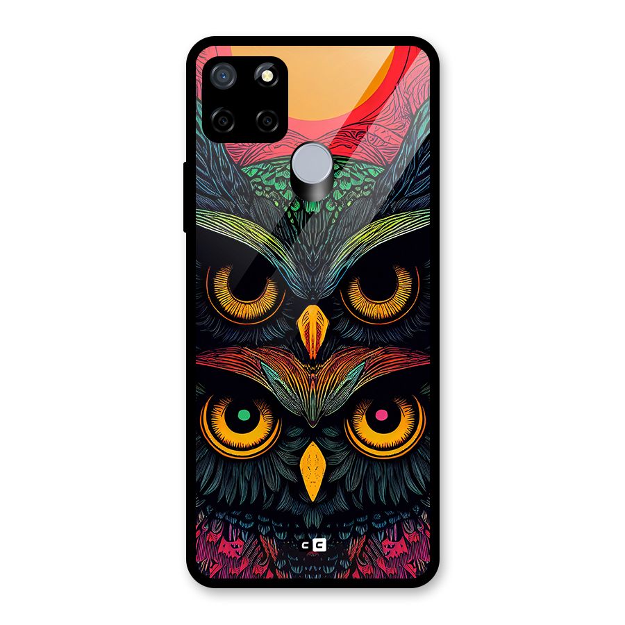 Owl Soul Art Illustration Glass Back Case for Realme C15