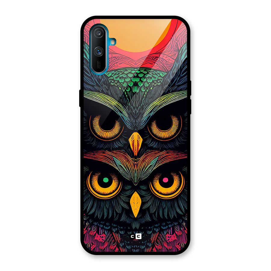 Owl Soul Art Illustration Glass Back Case for Realme C3