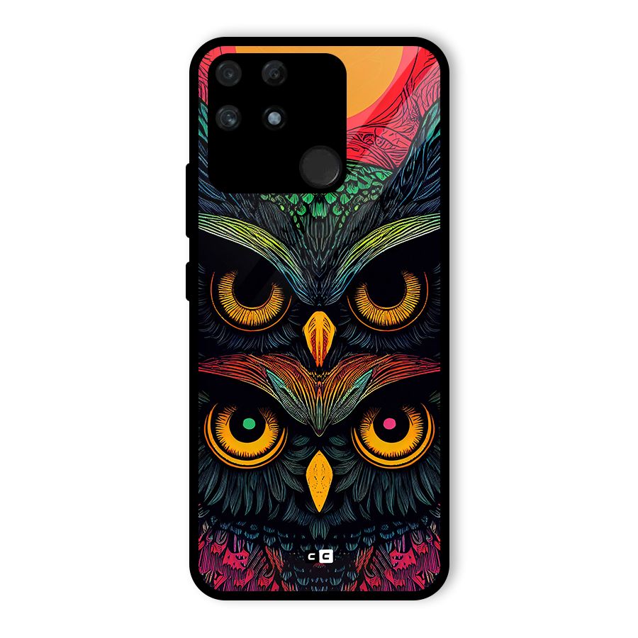 Owl Soul Art Illustration Glass Back Case for Realme Narzo 50A