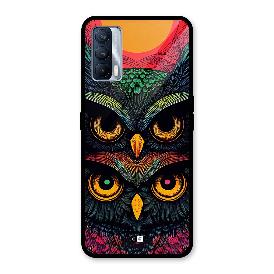 Owl Soul Art Illustration Glass Back Case for Realme X7