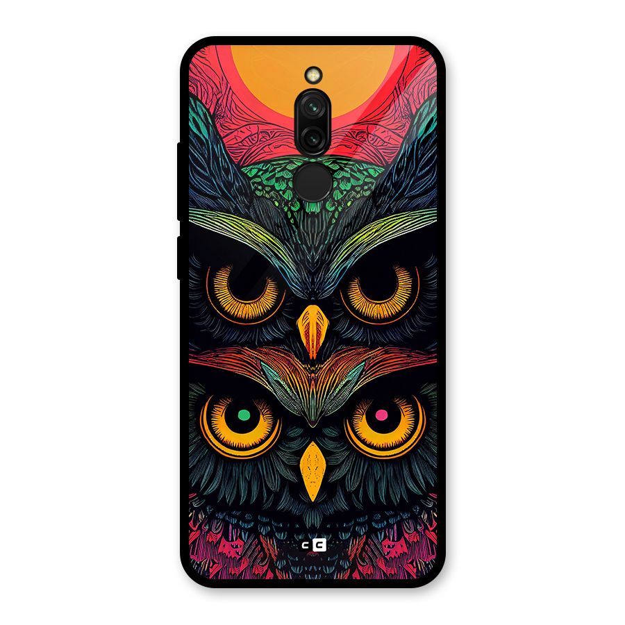Owl Soul Art Illustration Glass Back Case for Redmi 8