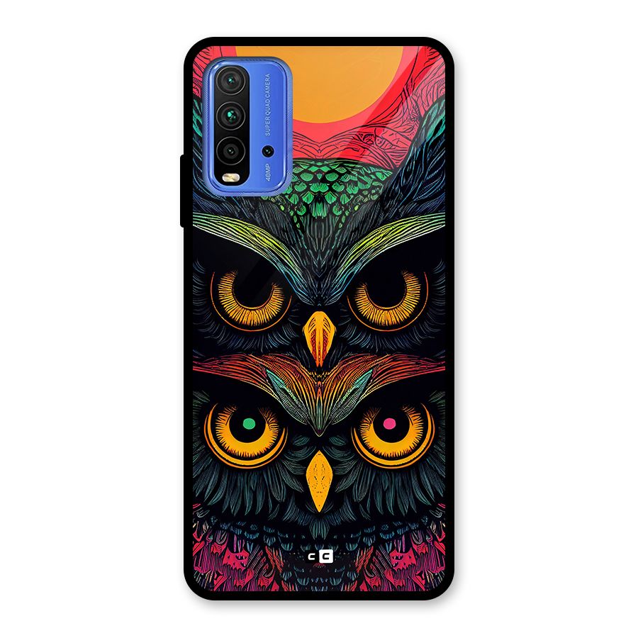 Owl Soul Art Illustration Glass Back Case for Redmi 9 Power