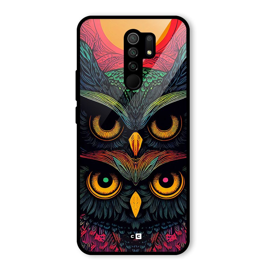 Owl Soul Art Illustration Glass Back Case for Redmi 9 Prime