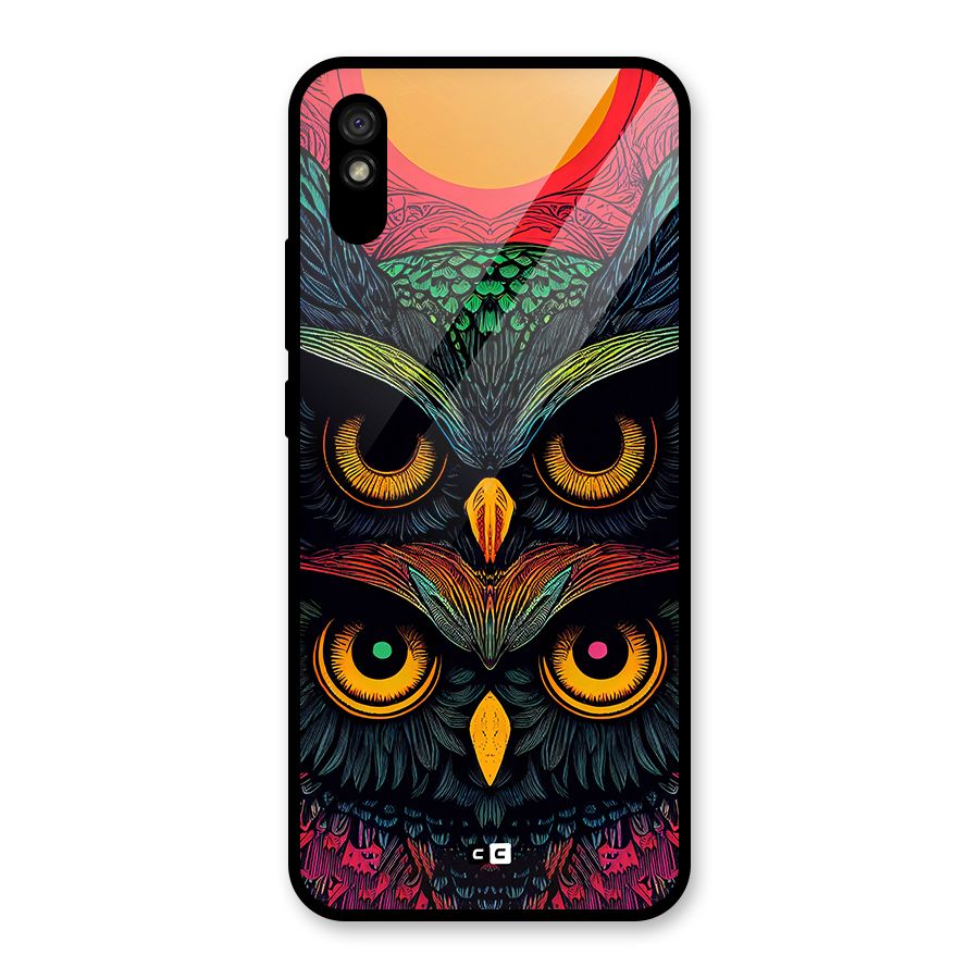 Owl Soul Art Illustration Glass Back Case for Redmi 9i