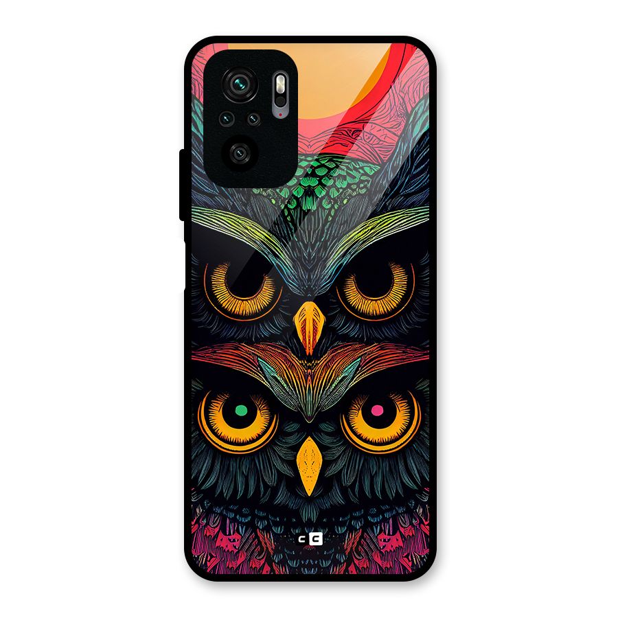 Owl Soul Art Illustration Glass Back Case for Redmi Note 10S