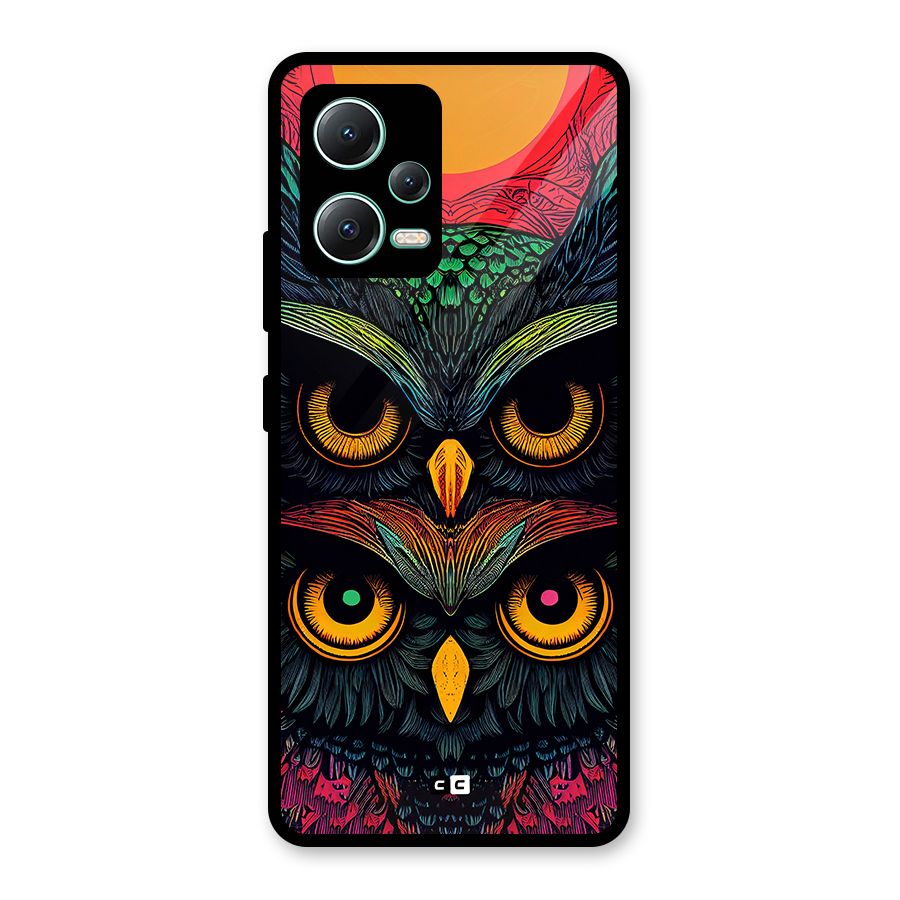 Owl Soul Art Illustration Glass Back Case for Redmi Note 12 5G
