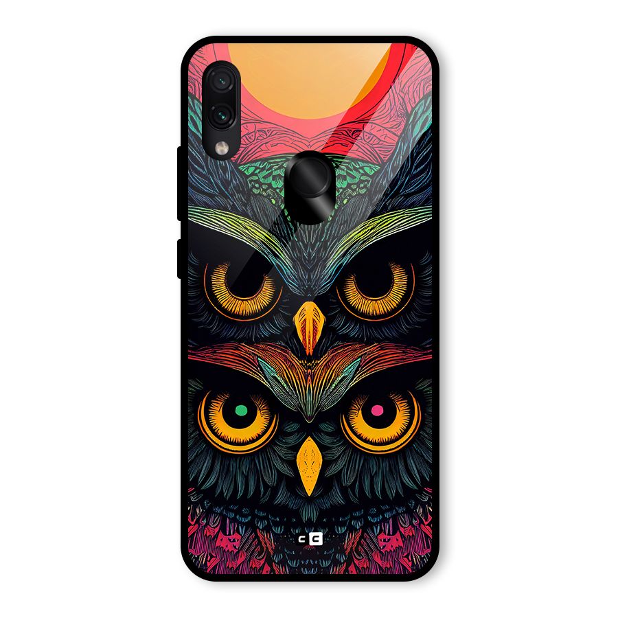 Owl Soul Art Illustration Glass Back Case for Redmi Note 7
