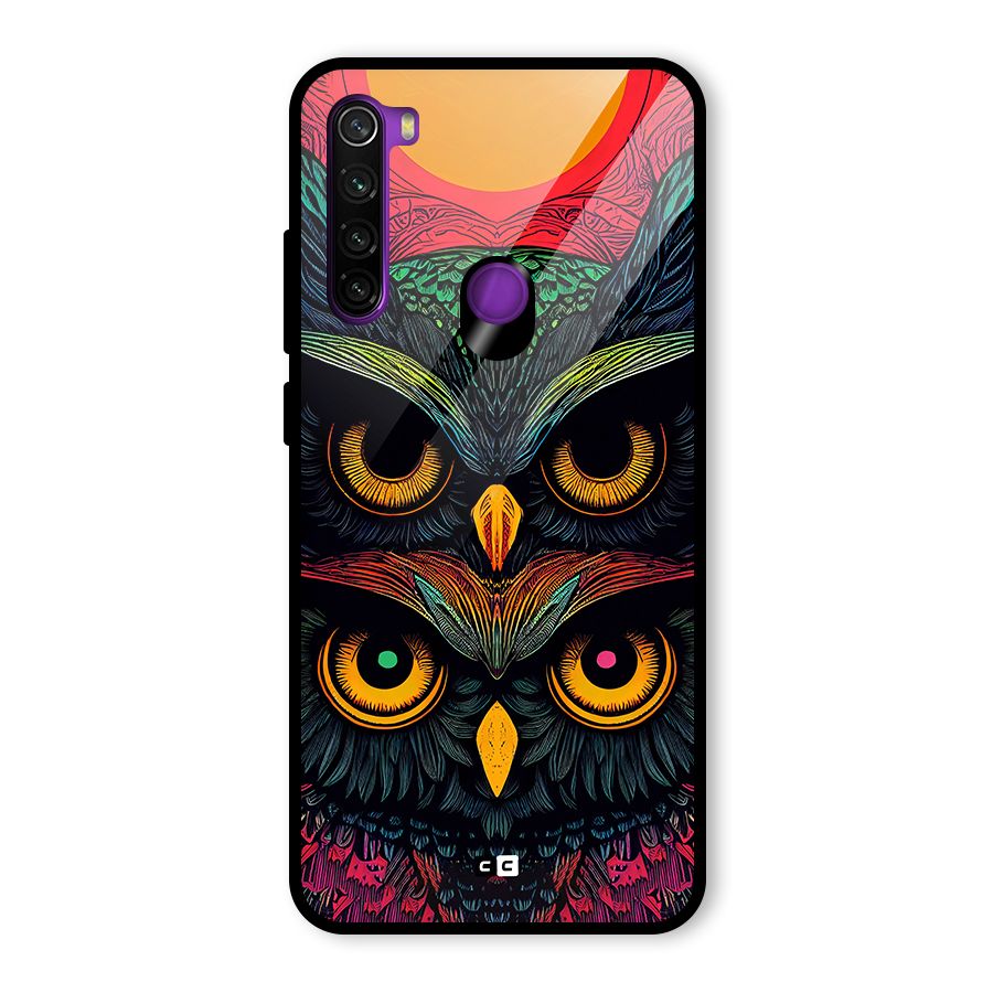 Owl Soul Art Illustration Glass Back Case for Redmi Note 8