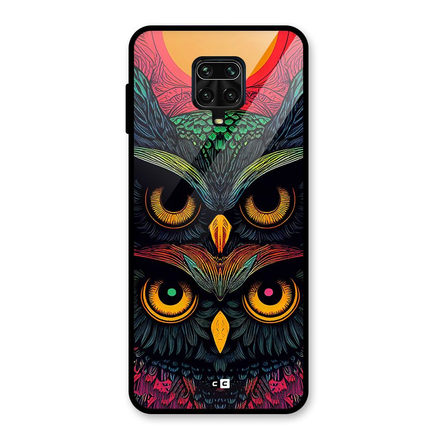 Owl Soul Art Illustration Glass Back Case for Redmi Note 9 Pro