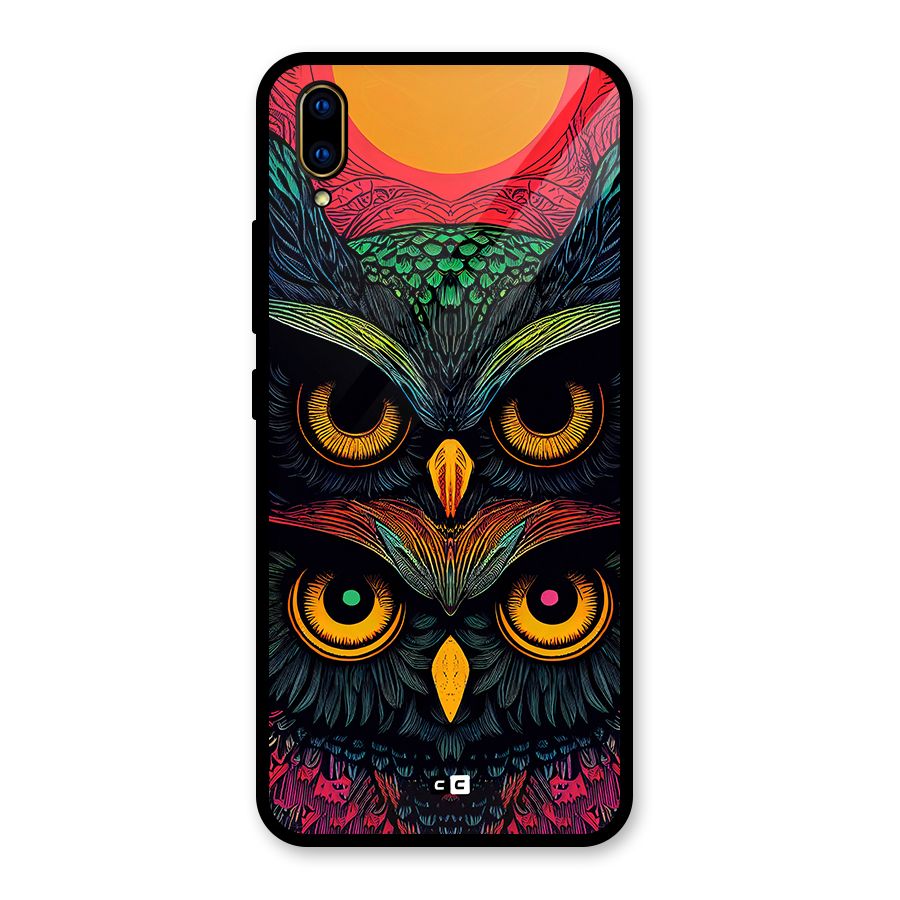 Owl Soul Art Illustration Glass Back Case for Vivo V11 Pro