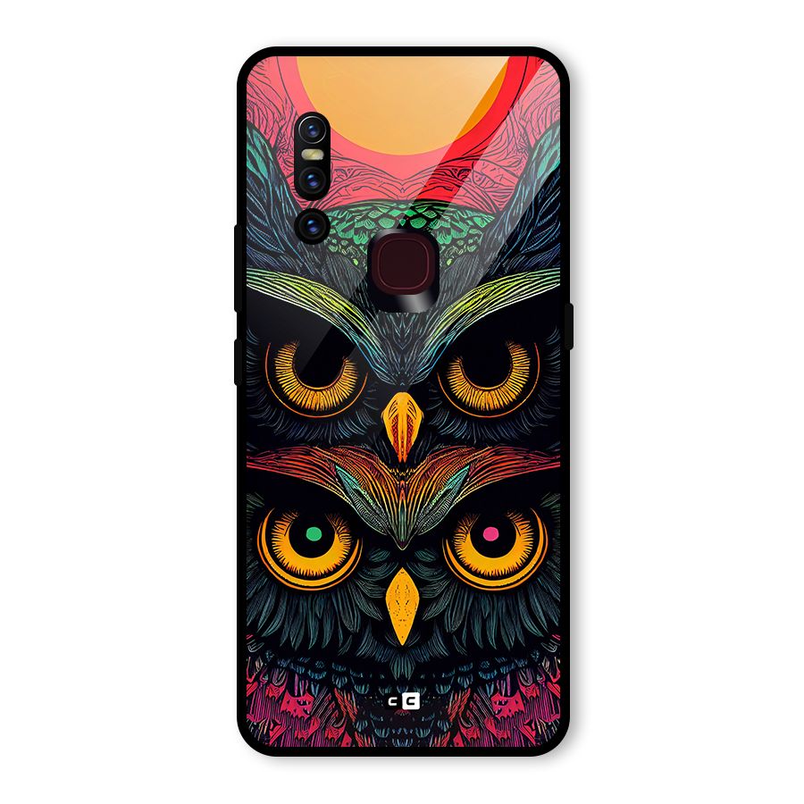 Owl Soul Art Illustration Glass Back Case for Vivo V15