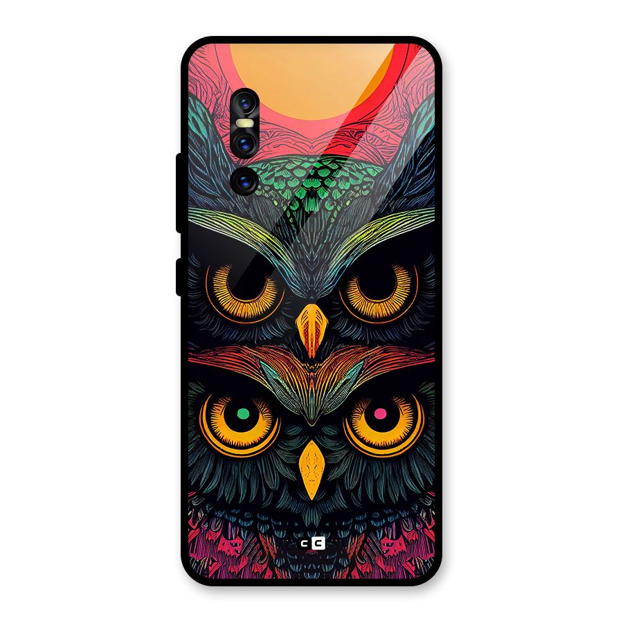 Owl Soul Art Illustration Glass Back Case for Vivo V15 Pro