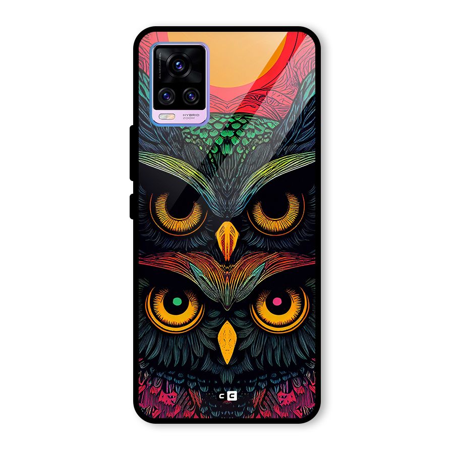 Owl Soul Art Illustration Glass Back Case for Vivo V20 Pro