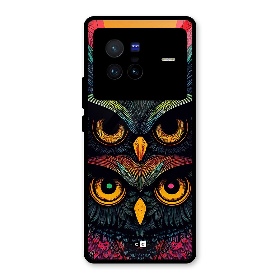 Owl Soul Art Illustration Glass Back Case for Vivo X80