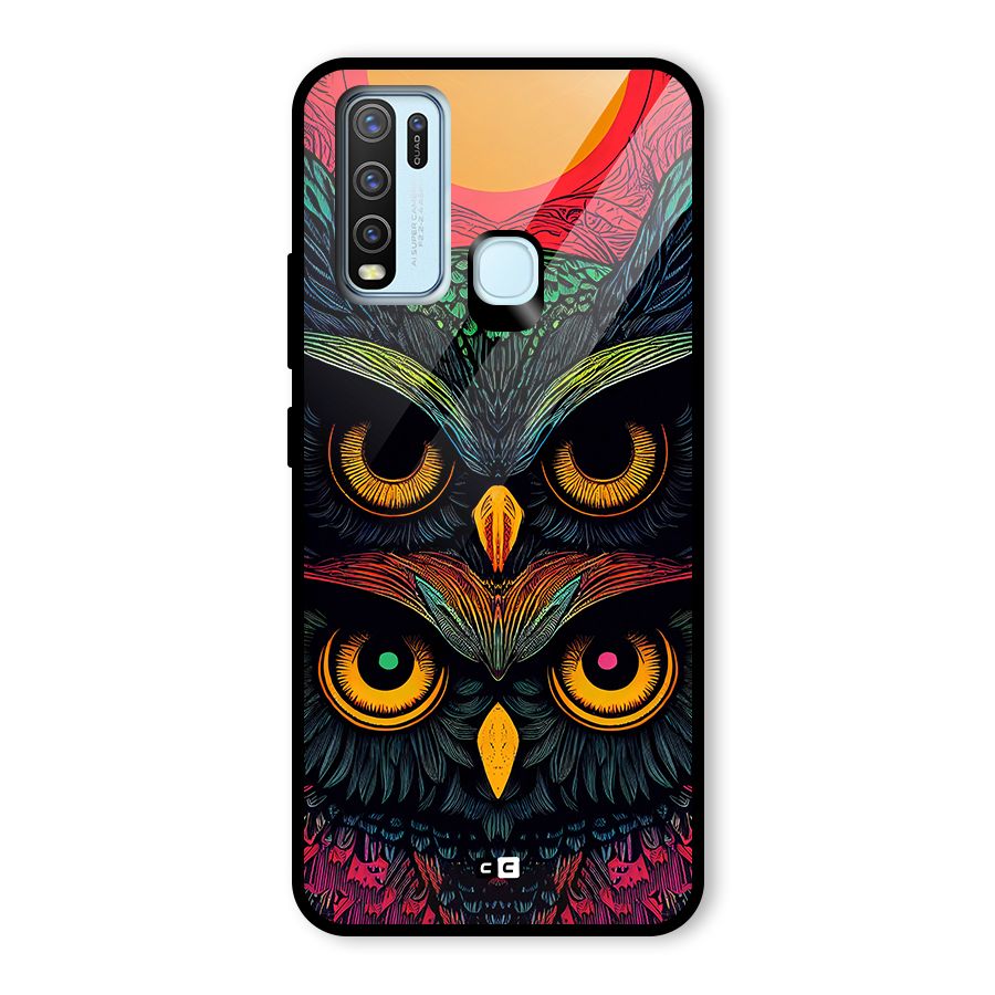 Owl Soul Art Illustration Glass Back Case for Vivo Y30