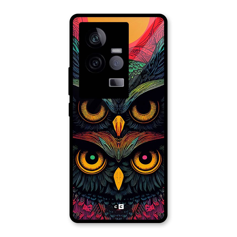 Owl Soul Art Illustration Glass Back Case for Vivo iQOO 11 5G