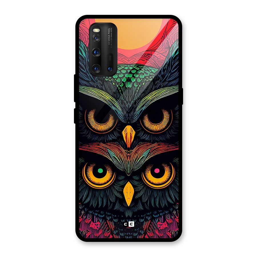 Owl Soul Art Illustration Glass Back Case for Vivo iQOO 3