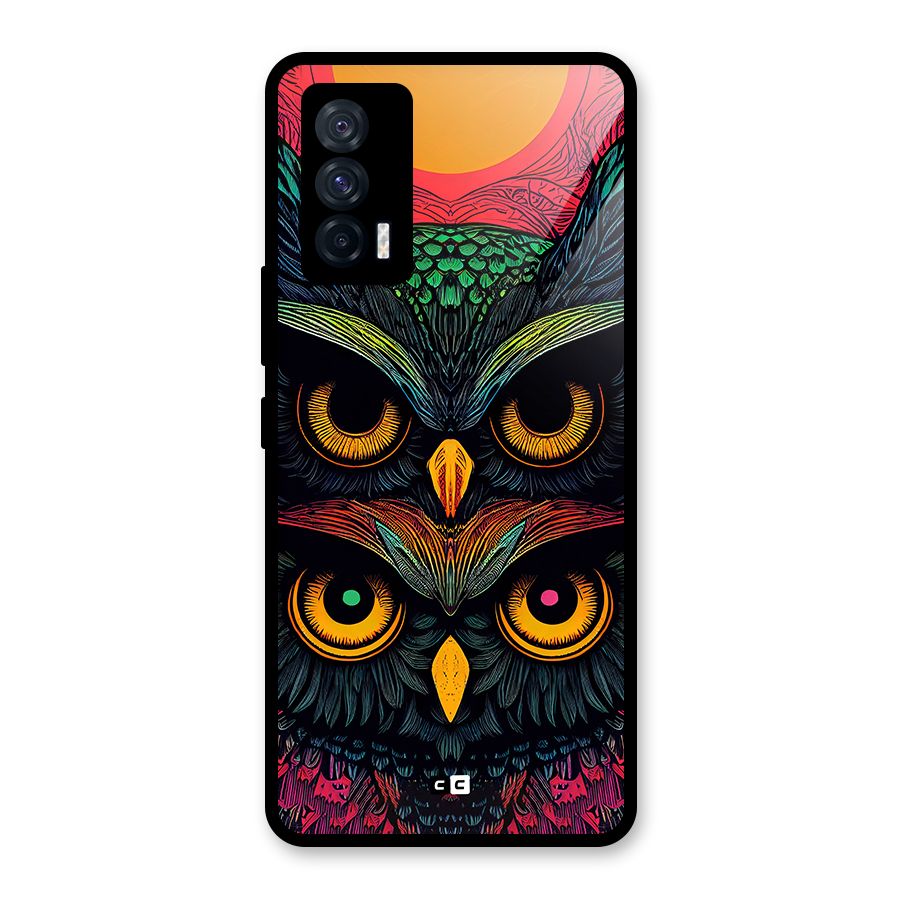 Owl Soul Art Illustration Glass Back Case for Vivo iQOO 7 5G