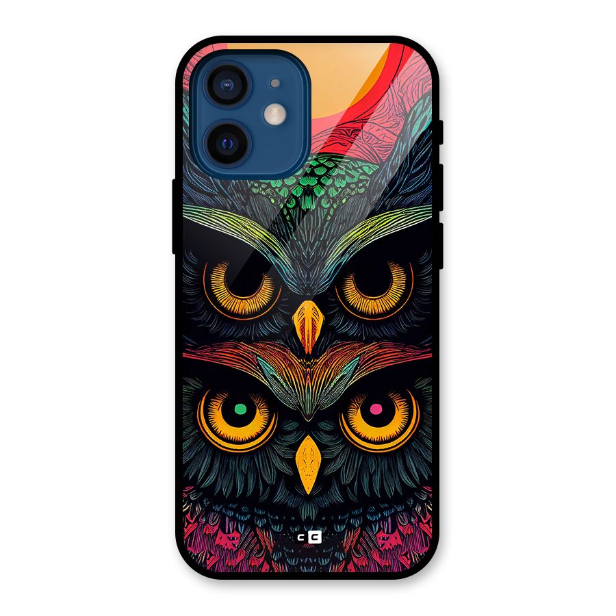 Owl Soul Art Illustration Glass Back Case for iPhone 12 Mini