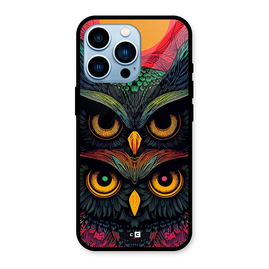 Owl Soul Art Illustration Glass Back Case for iPhone 13 Pro