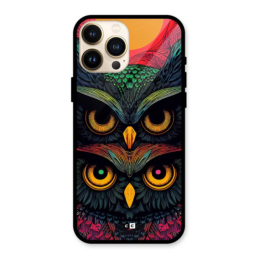 Owl Soul Art Illustration Glass Back Case for iPhone 13 Pro Max