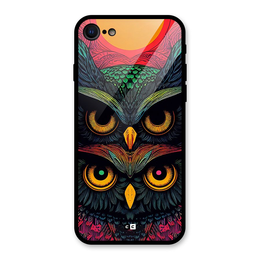 Owl Soul Art Illustration Glass Back Case for iPhone SE 2020