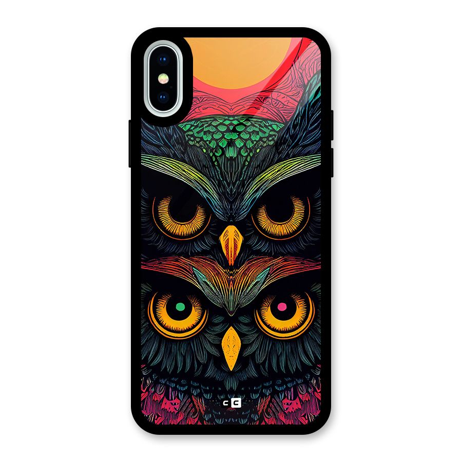 Owl Soul Art Illustration Glass Back Case for iPhone X