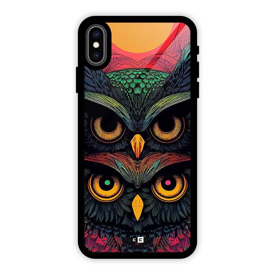 Owl Soul Art Illustration Glass Back Case for iPhone XS Max
