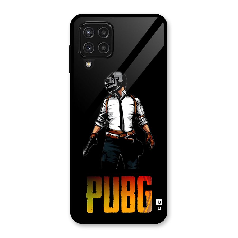 PUBG Game Art Glass Back Case for Galaxy A22 4G